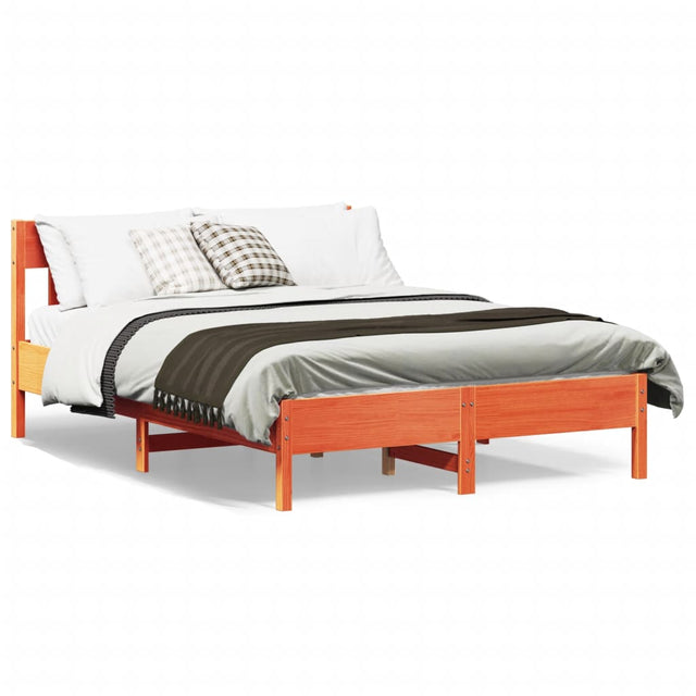 Vidaxl bedframe zonder matras massief grenenhout wasbruin 120x200 cm