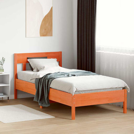 Vidaxl bedframe zonder matras massief grenenhout wasbruin 75x190 cm