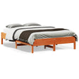 Vidaxl bedframe zonder matras massief grenenhout wasbruin 135x190 cm