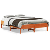 Vidaxl bedframe zonder matras massief grenenhout wasbruin 135x190 cm