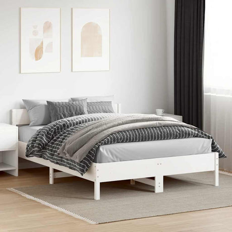 Vidaxl bedframe zonder matras massief grenenhout wit 150x200 cm
