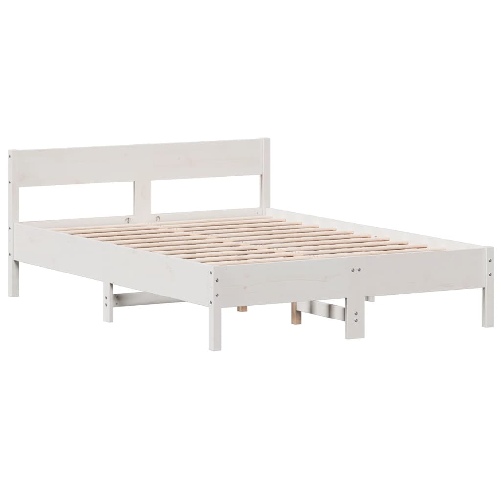 Vidaxl bedframe zonder matras massief grenenhout wit 120x190 cm