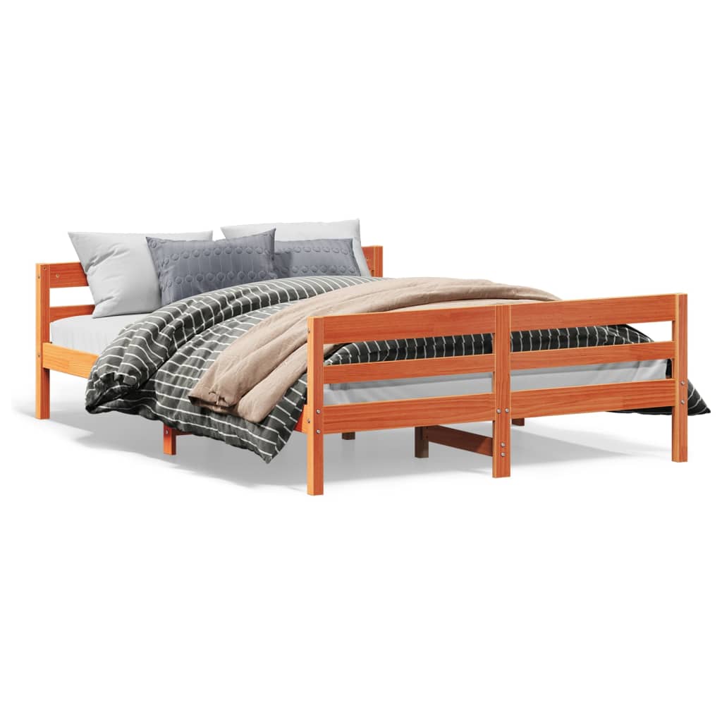 Vidaxl bedframe zonder matras massief grenenhout wasbruin 140x200 cm