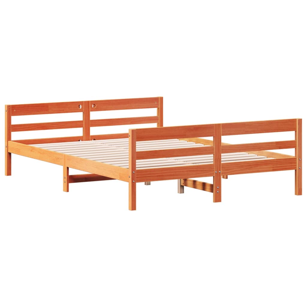 Vidaxl bedframe zonder matras massief grenenhout wasbruin 140x200 cm