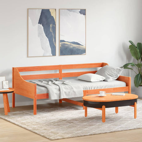 Vidaxl slaapbank zonder matras 80x200 cm massief grenenhout wasbruin