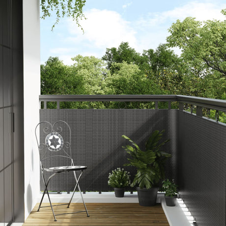 VidaXL Balkonschirm 600x100 cm Polyrattan Anthrazit