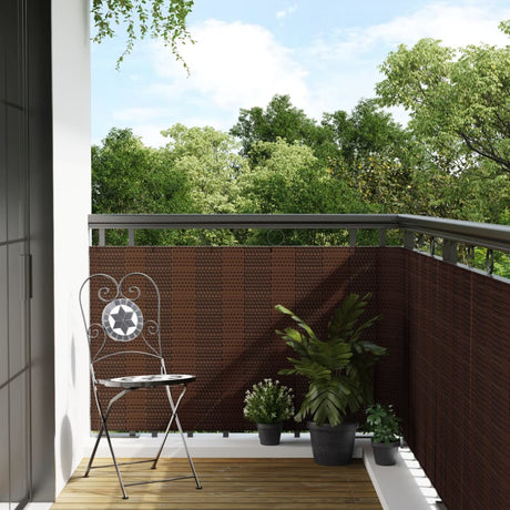 Vidaxx Balkonschirm 500x100 cm Polyrattan braun und schwarz