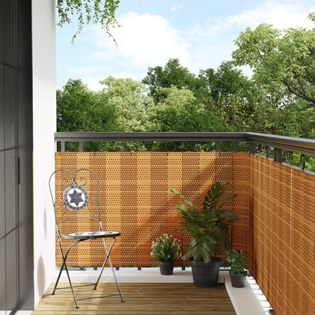 Vidaxx Balkonschirm 400x90 cm Polyrattan hellbraun
