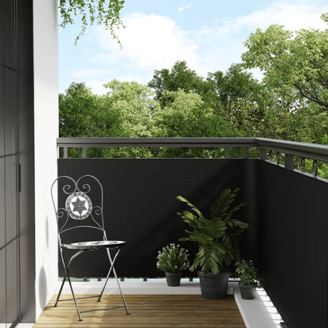 Vidaxx Balkonschirm 600x90 cm Polyrattan schwarz