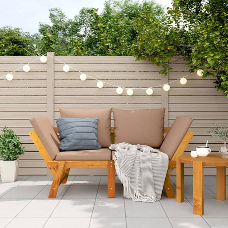 Vidaxl tuinbank met kussens 2-in-1 massief acaciahout