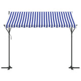 VidaXL Markise freistehend 300x300 cm Stoff und Stahl blau und weiß