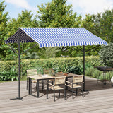 VidaXL Markise freistehend 300x300 cm Stoff und Stahl blau und weiß