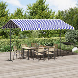 VidaXL Markise freistehend 400x300 cm Stoff und Stahl blau und weiß