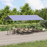 VidaXL Markise freistehend 500x300 cm Stoff und Stahl blau und weiß