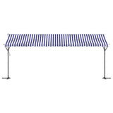 VidaXL Markise freistehend 600x300 cm Stoff und Stahl blau und weiß