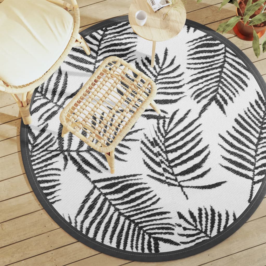 Vidaxx Outdoor-Teppich Arakil ø160 cm Polypropylen weiß und schwarz