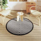 Vidaxx Outdoor-Teppich Arakil ø 120 cm Polypropylen weiß und schwarz
