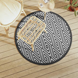 Vidaxx Outdoor-Teppich Arakil ø 120 cm Polypropylen weiß und schwarz