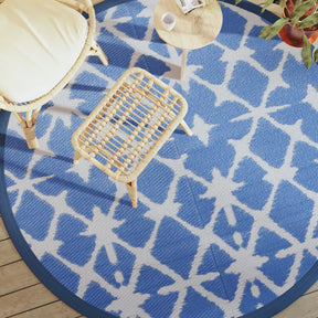 Vidaxx Outdoor-Teppich Arakil ø200 cm Polypropylen blau und weiß