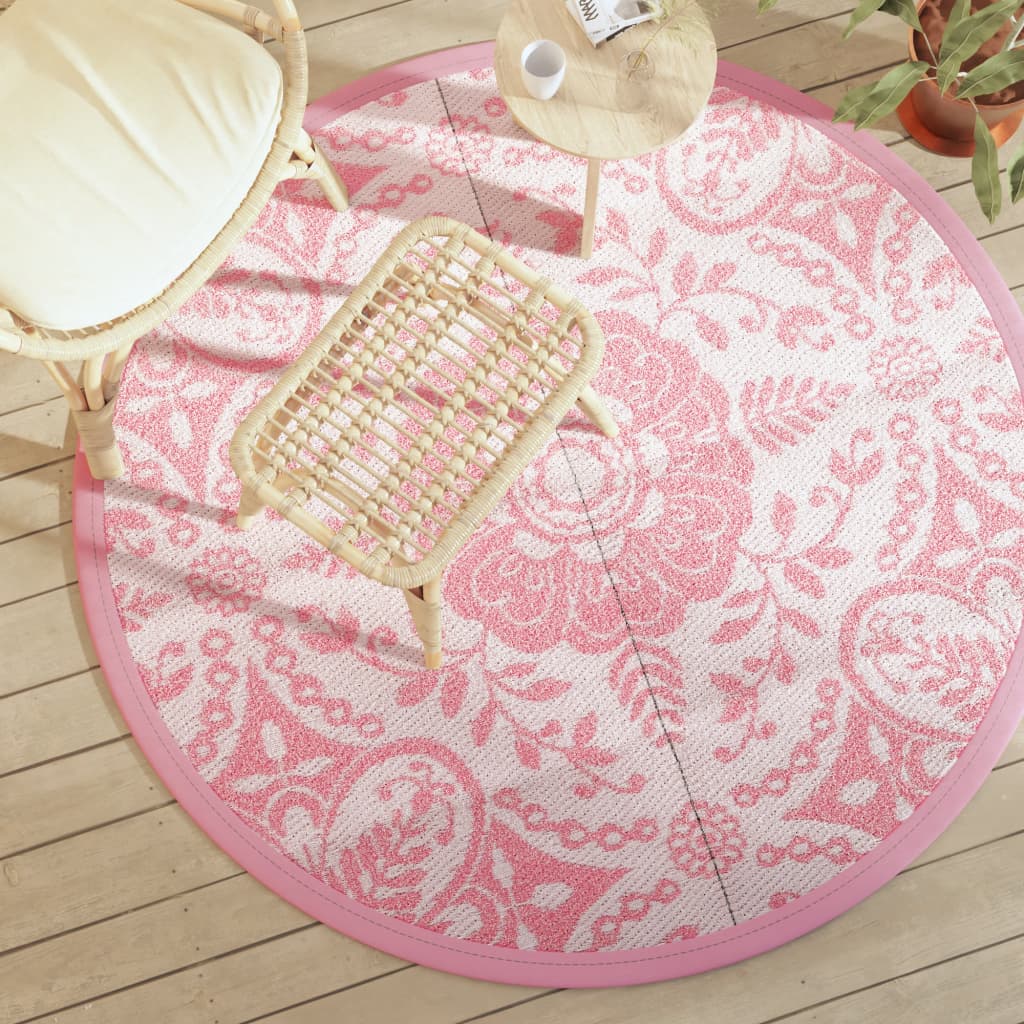VidaXL Outdoor-Teppich Ø160 cm Polypropylen rosa