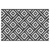 Vidaxl buitenkleed arakil 120x180 cm pp wit en zwart