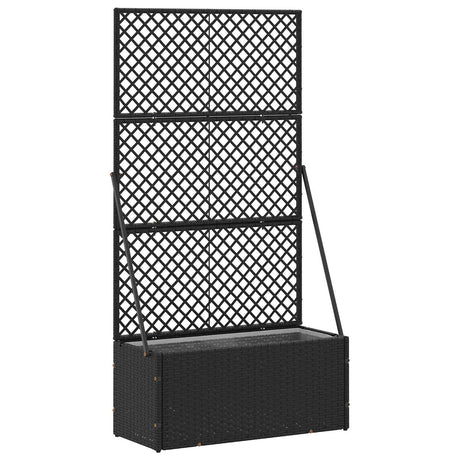 Vidaxl plantenbak met latwerk zwart 70 x 30 x 135 cm metaal