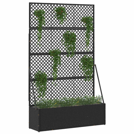 Vidaxl tuin bloempot zwart 105 x 30 x 170 cm metaal