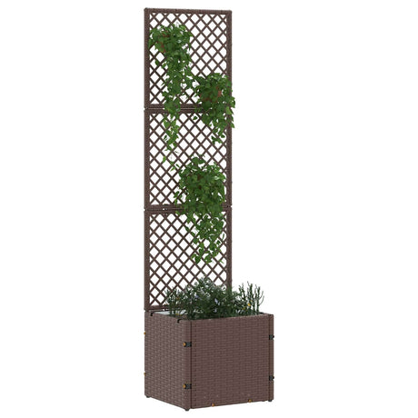 Vidaxl tuin bloempot bruin 35 x 30 x 135 cm metaal
