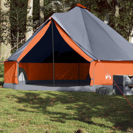 Vidaxl Tipi-Zelt für Familie 8 Personen, wasserdicht, Grau und Orange
