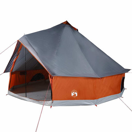 Vidaxl Tipi-Zelt für Familie 10 Personen, wasserdicht, Grau und Orange