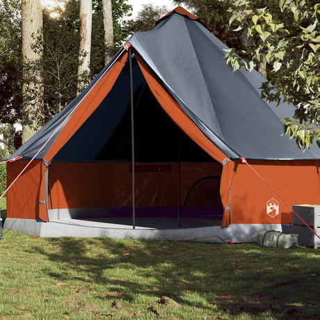 Vidaxl Tipi-Zelt für Familie 10 Personen, wasserdicht, Grau und Orange