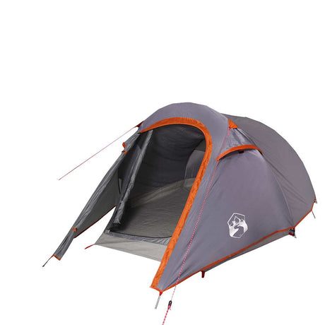 VidaXL Tunnelzelt 3-Personen wasserdicht Grau und Orange