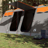 VidaXL Tunnelzelt 8-Personen wasserdicht Grau und Orange