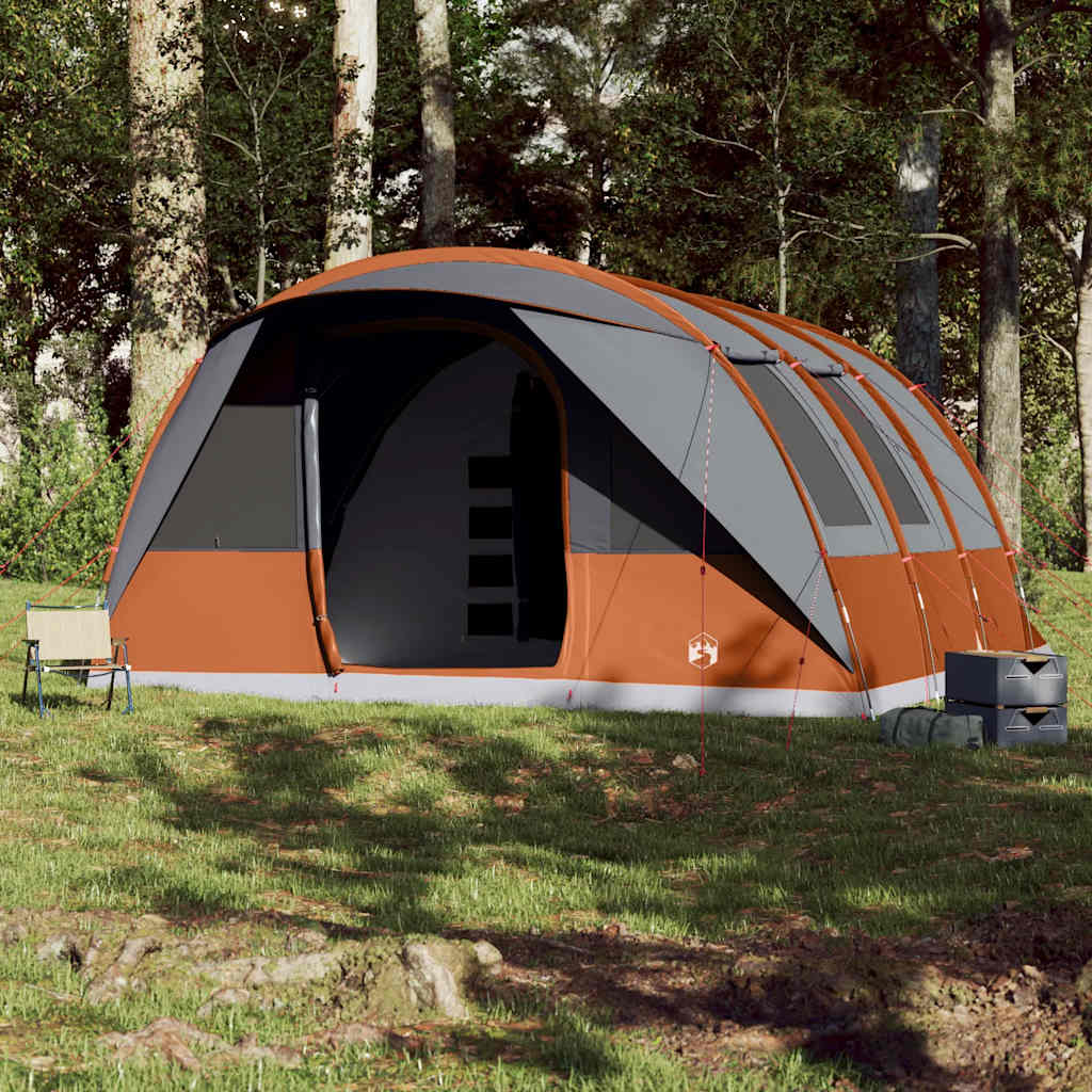 Vidaxx Tunnelzelt 7-Personen wasserdicht grau und orange