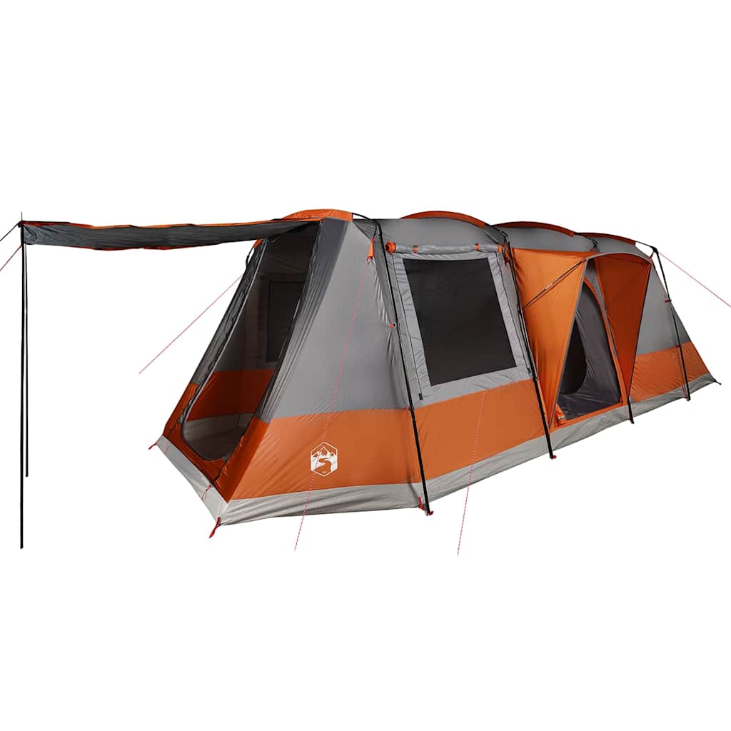 VidaXL Tunnelzelt 4-Personen wasserdicht Grau und Orange