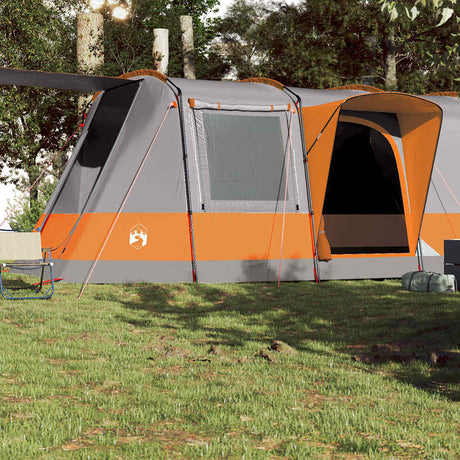 VidaXL Tunnelzelt 4-Personen wasserdicht Grau und Orange