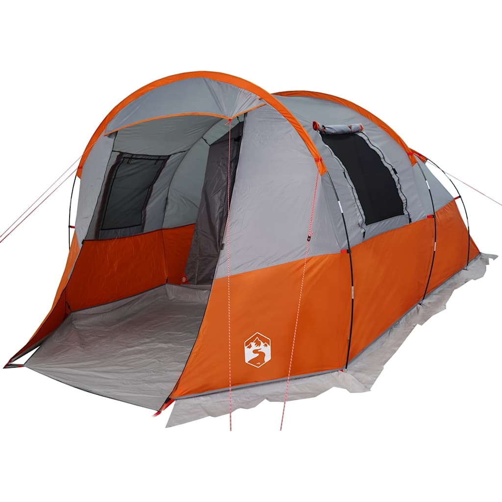 VidaXL Tunnelzelt 4-Personen wasserdicht Grau und Orange