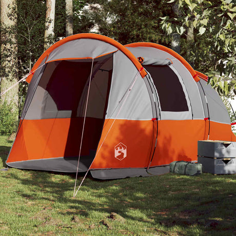 VidaXL Tunnelzelt 4-Personen wasserdicht Grau und Orange