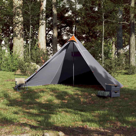 Vidaxl Tipi-Zelt für Familie 7 Personen, wasserdicht, Grau und Orange