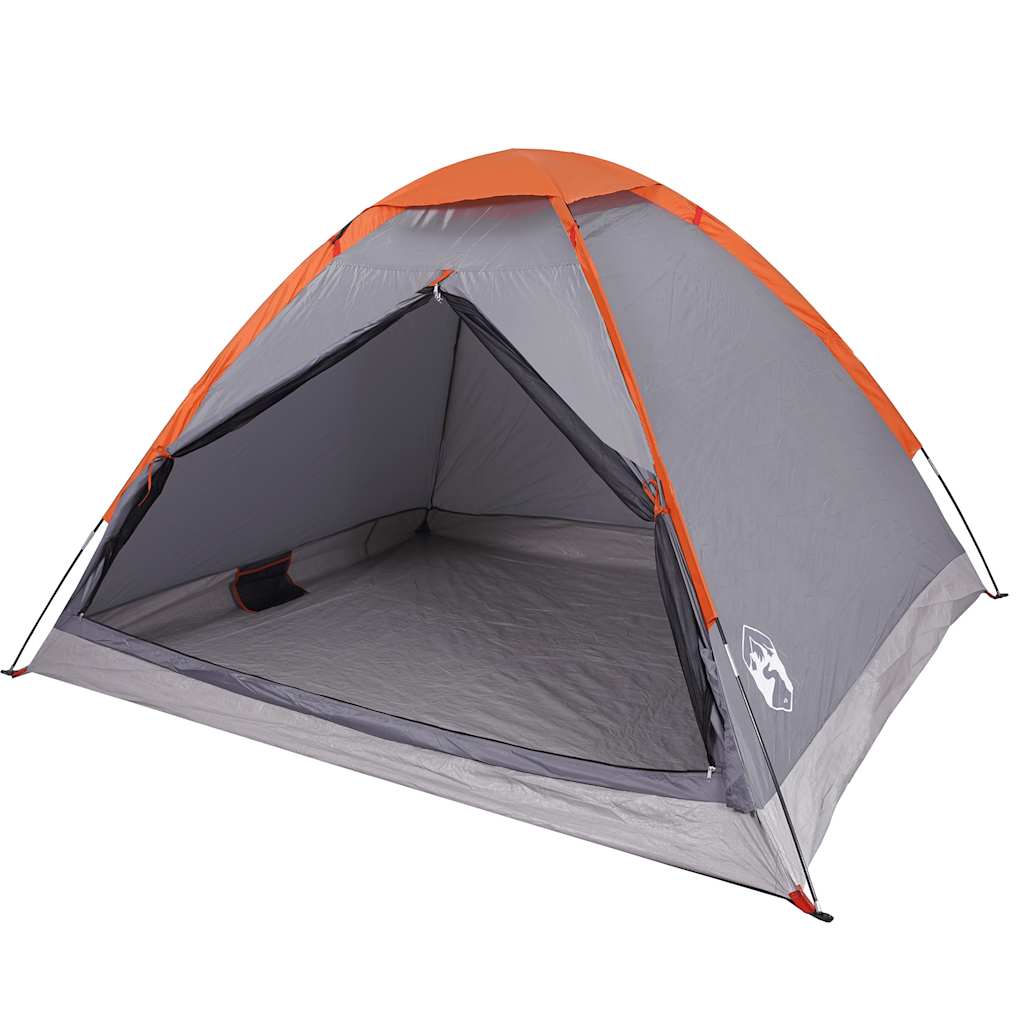 Vidaxx Kuppelzelt 2-Personen wasserdicht grau und orange