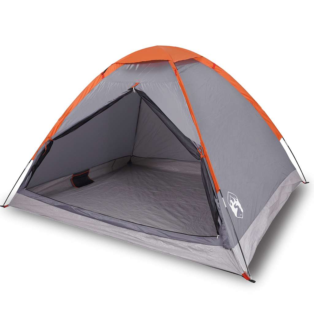 Vidaxx Kuppelzelt 4-Personen wasserdicht grau und orange