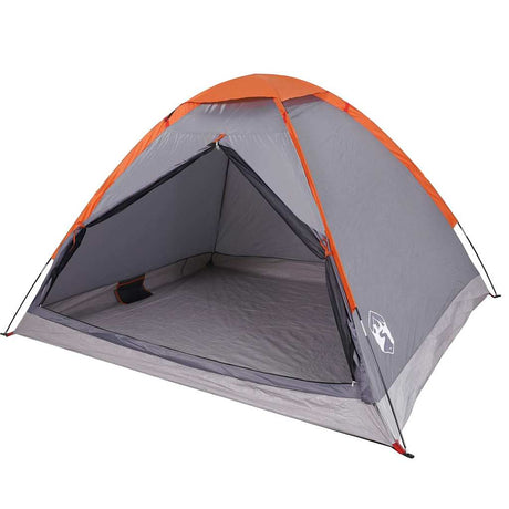 Vidaxx Kuppelzelt 4-Personen wasserdicht grau und orange