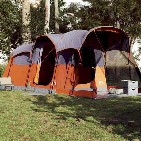 VidaXL Tunnelzelt 8-Personen wasserdicht Grau und Orange