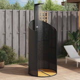 Vidaxx Außendusche 100x100x241,5 cm Polyrattan und Akazienholz schwarz