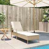 Vidaxl ligbed met kussen 63x200x81 cm poly rattan beige