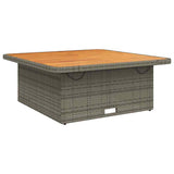 Vidaxl tuintafel 110x110x71 cm poly rattan en acaciahout grijs