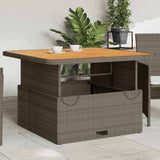 Vidaxl tuintafel 110x110x71 cm poly rattan en acaciahout grijs