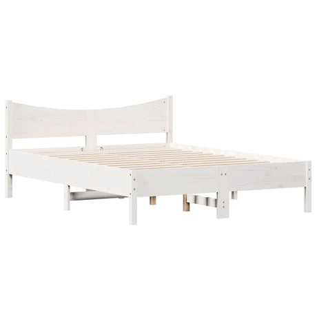 Vidaxl bedframe zonder matras massief grenenhout wit 140x200 cm