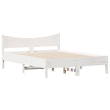 Vidaxl bedframe zonder matras massief grenenhout wit 140x190 cm