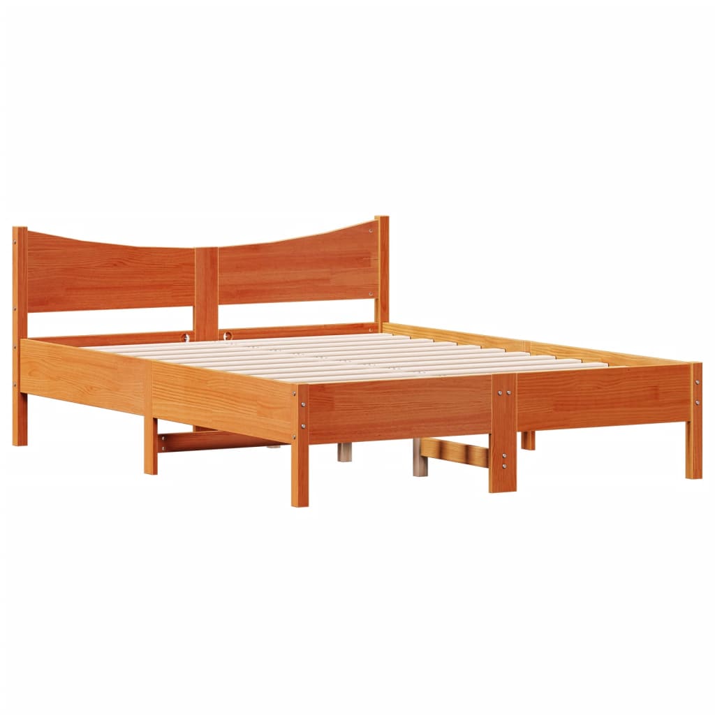 Vidaxl bedframe zonder matras massief grenenhout wasbruin 120x190 cm